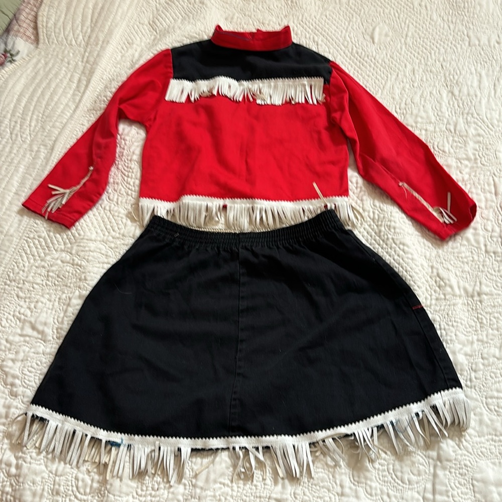 1960’s Walls of Texas girls size 7 fringed black/red 100% cotton cowgirl outfit - Picture 5 of 15